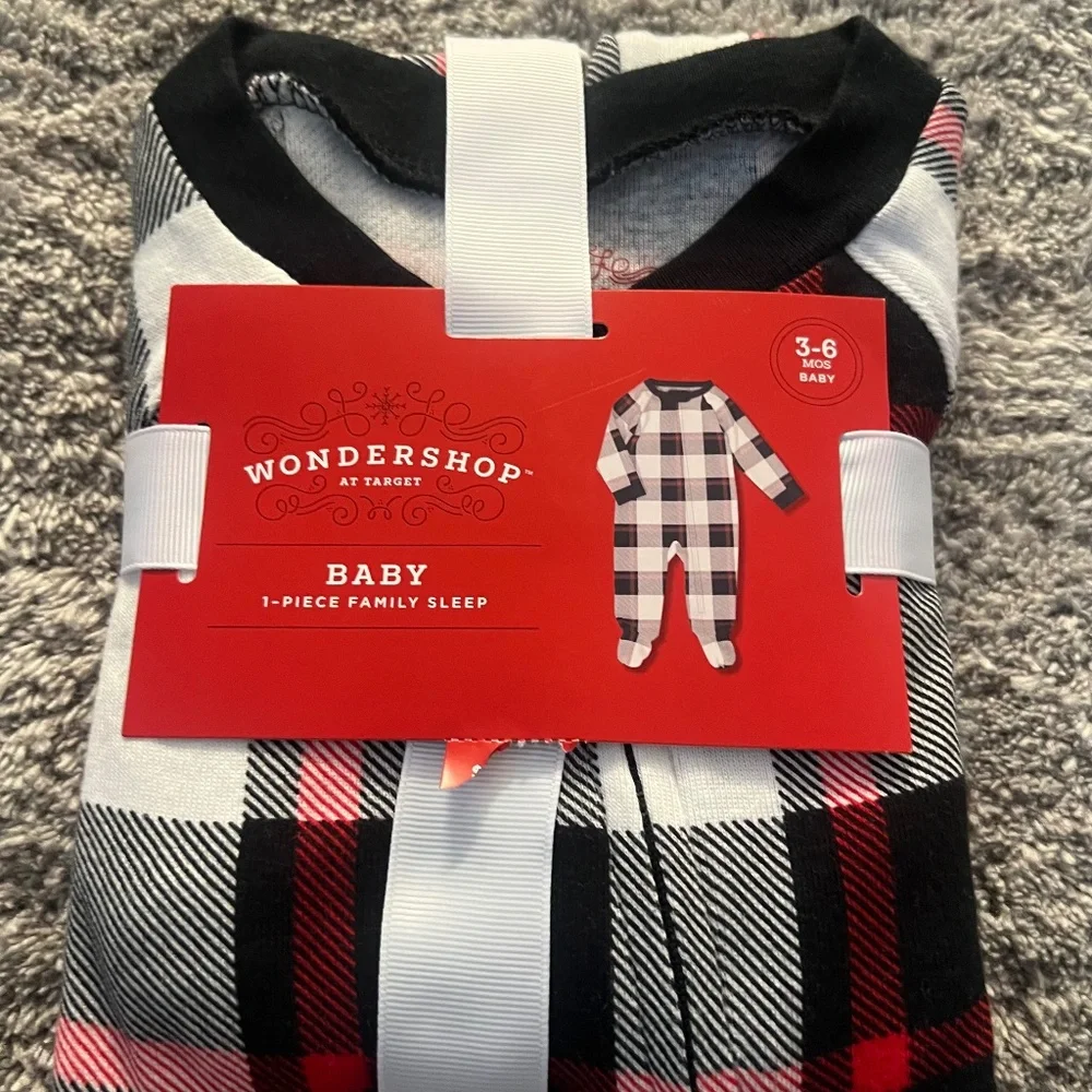 Christmas holiday plaid one piece pajama sleeper